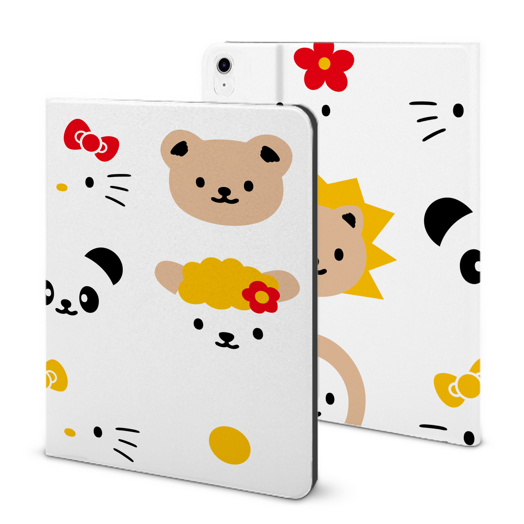 （画像用） Hello Kitty ハローキティ IPad ケース ブック型 PUレザー TPU 耐衝撃 軽量 薄型 ペン収納なし 全面保護 IPad 各モデル対応